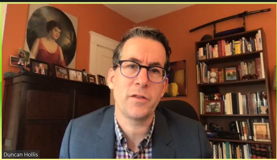 "There are now more than 20 diplomats working on cyber full-time," says  @DuncanHollis. "What are the key challenges you see as the most serious threats in cyberspace right now?"