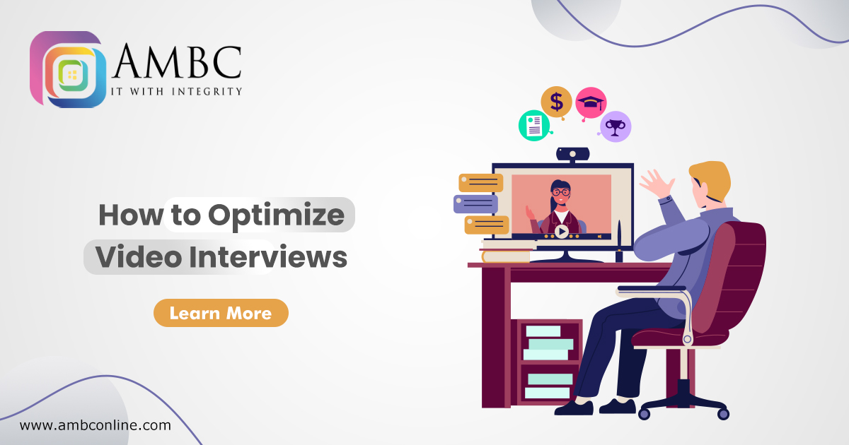AMBCINC's tweet photo. The #recruitment process is becoming more and more technologically advanced like incorporate video interviews.
.
#AMBC listed the benefits of using #video interviews in the #talentacquisition strategies. Read our blog here: https://t.co/GRXKUmBPVz
.
#AMBCINC #services #itstaffing https://t.co/zqb53QlcAm