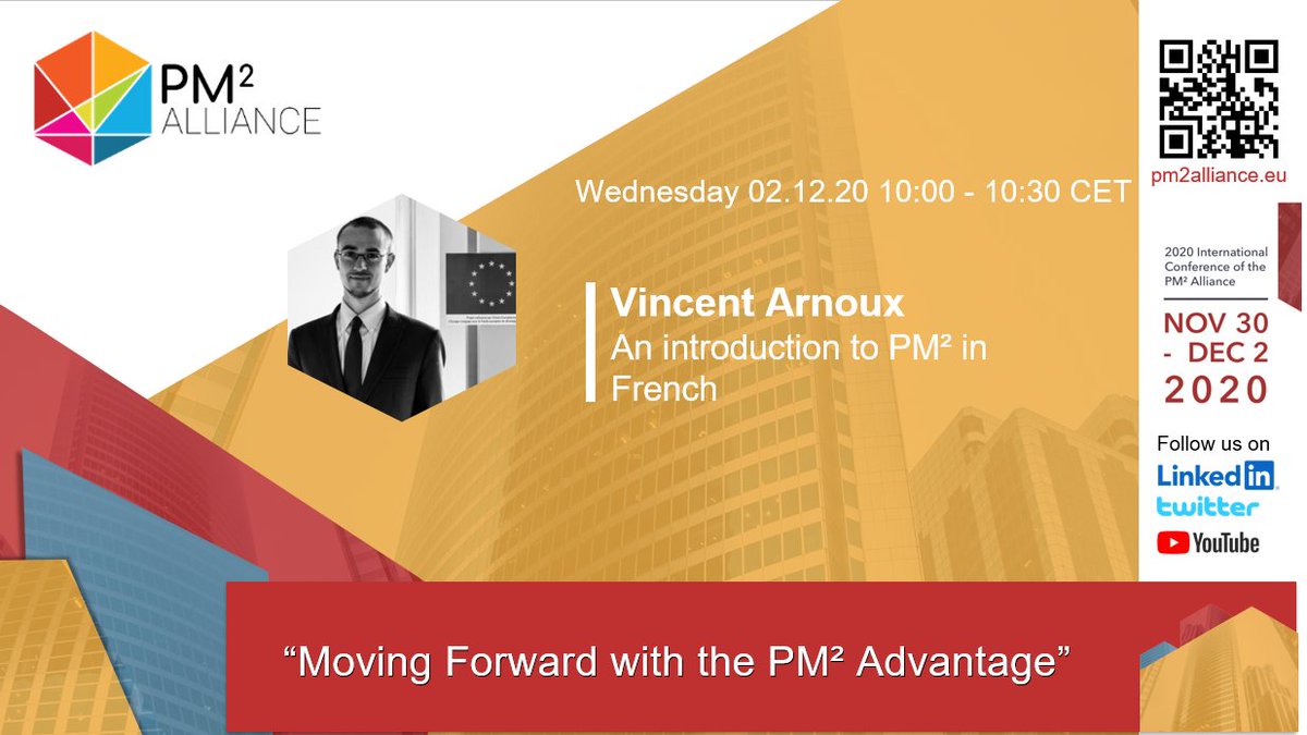 PM2Alliance's tweet photo. In the PM² Alliance 2020 International Conference in Project Management Mr Vincent Arnoux will deliver a speech on PM², European Commission's Standard Project Management Method in French.
#Free #Open #Online Register: https://t.co/VlHWWlrIIQ
🗓 02/12/2020🕧 10:00- 10:30
#pm2 https://t.co/7A1EJdSWBs