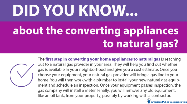 APGA's tweet photo. Did you know... the first step to converting your appliance to #naturalgas is reaching out to a natural gas provider in your area. #DYK #knownaturalgas https://t.co/W6OVKbCD75