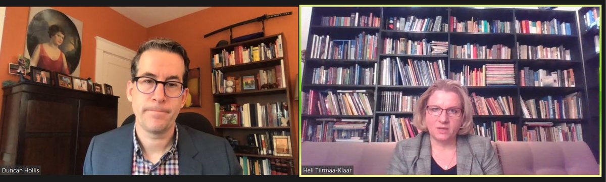 What is the role of a cyber diplomat? "We're facilitating negotiations at the UN and other orgs on safe behavior in cyberspace. This normative stability framework - how do we implement this? How do we promote this issue, so all countries & larger society understand cyber norms?"