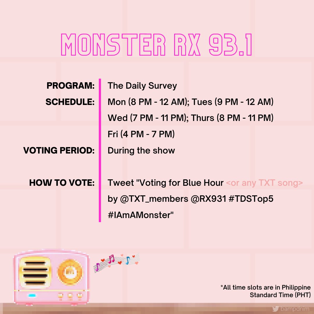 MONSTER RX 93.1 Click to vote (The Daily Survey):  http://ctt.ac/3y2e5&nbsp; Click to request (other programs):  http://ctt.ac/sZ3di&nbsp; Listen live:  http://rx931.com/live&nbsp; #TXTonAir  @TXT_members