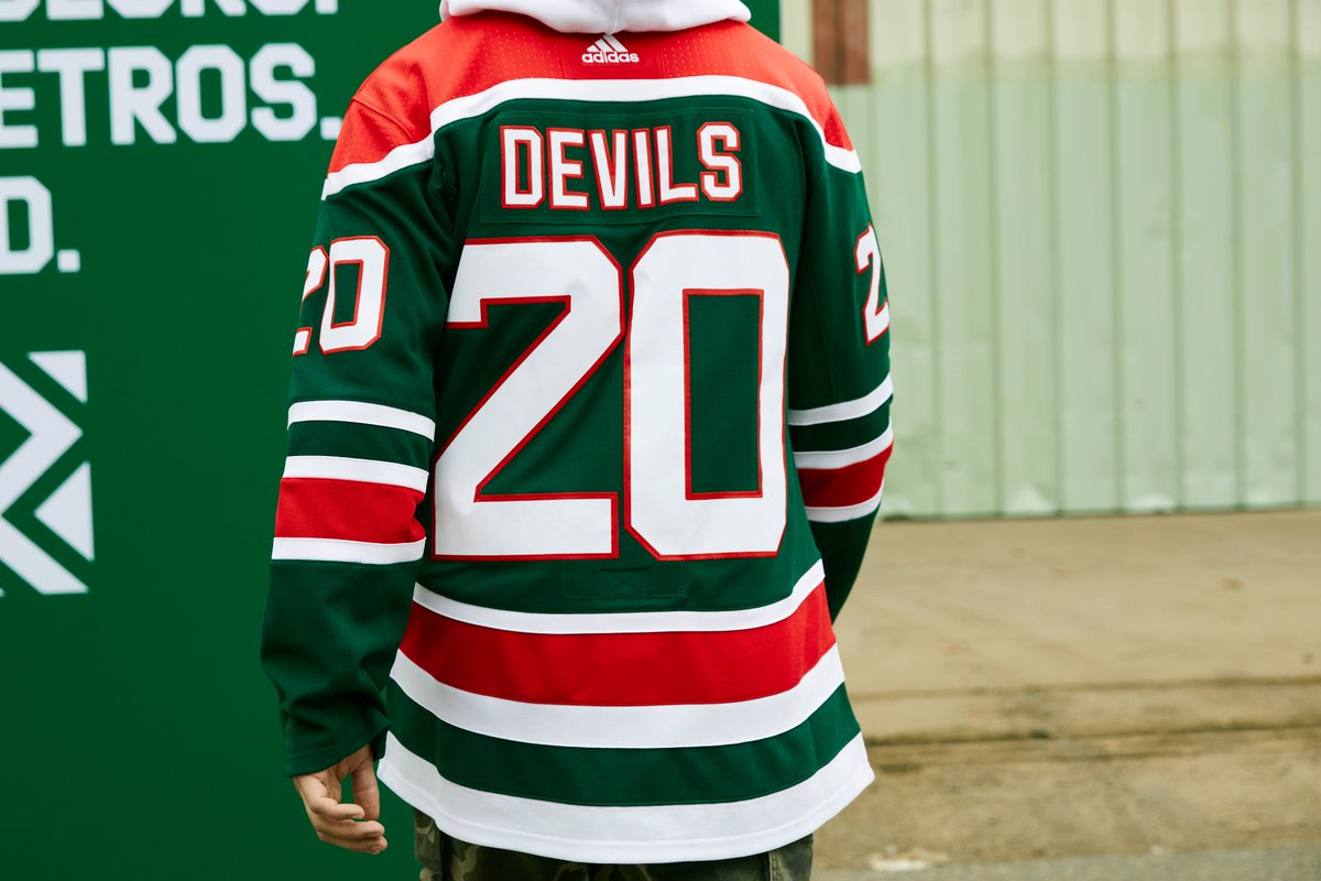 devils red and green jersey