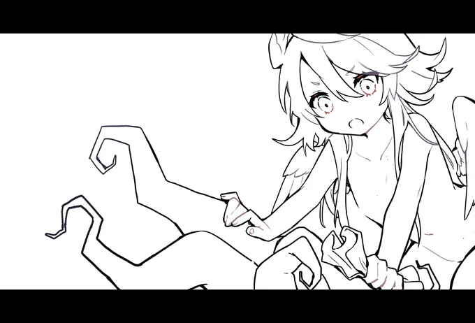 #皆さん線画と塗った後を見せてください
? 