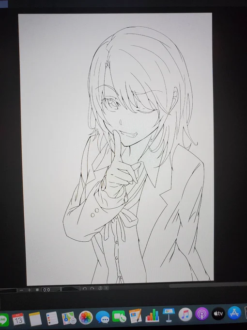 #皆さん線画と塗った後を見せてください
スマホやとこんなんしかなかった 