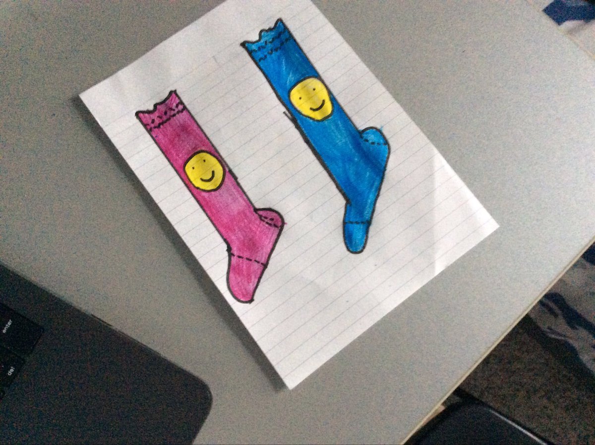 MissHitchlock's tweet photo. The children in 6H @LeverEdgePri have celebrated mental health awareness and anti bullying day by sporting their odd socks and creating their own unique designs. Still getting involved even from home. #WorldMentalHealthDay #AntiBullyingWeek #IsolationLearning #remotelearning https://t.co/dDJZ6R1mEH