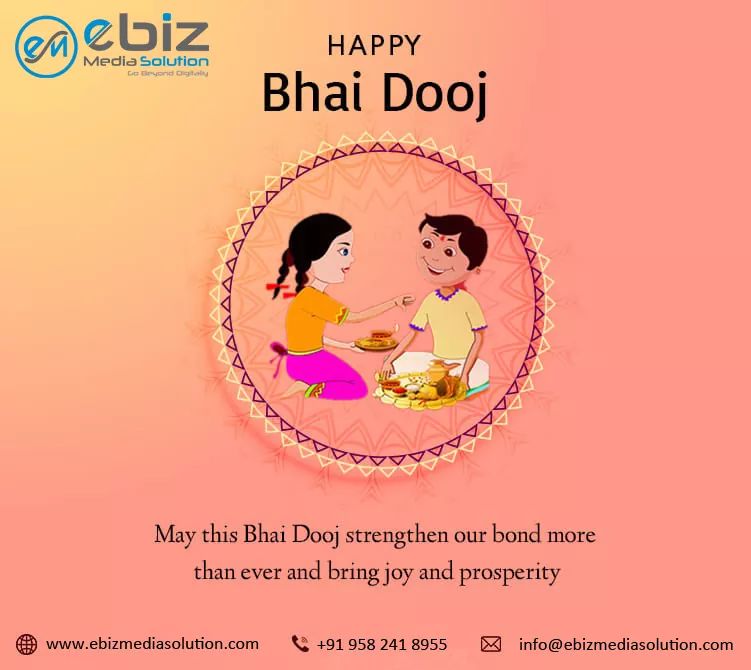 ebizmedia_'s tweet photo. Happy Bhai Dooj to all from Team Ebiz Media Solution
.
.
.
.
📞 +91 9582 418 955
🌐 https://t.co/NvlrPW9Yzh

#happybhaidooj #bhaidooj #festive #festivaloflights #digitalmarketing #seo #app #MobileApps #TeamEMS #GoBeyondDigitally #TeamEbiz #EbizMediaSolution #EbizMediaSolutions https://t.co/yAgkMJnUgy