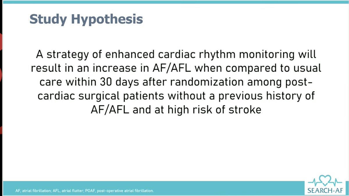 DrMarthaGulati's tweet photo. #SEARCHAF #AHA20 #LBCT
🔺336 patients randomized
🔺30 continuing monitoring(2 devices)
🚫Excluded prior Afib or need for anticoagulant https://t.co/8MWDvi5VBA