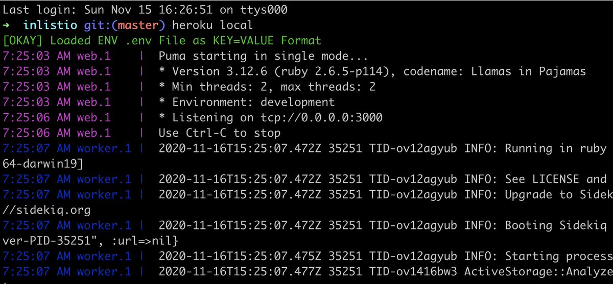 rbucks's tweet image. Upgraded to Big Sur and my heroku local still works. 

Yay.