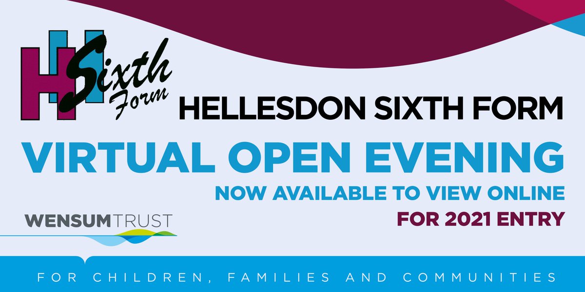Find out everything you need to know about Hellesdon Sixth Form by visiting our Virtual Open Evening: wensumtrust.org.uk/hellesdonhigh-… #SixthForm #NorwichSixthForm