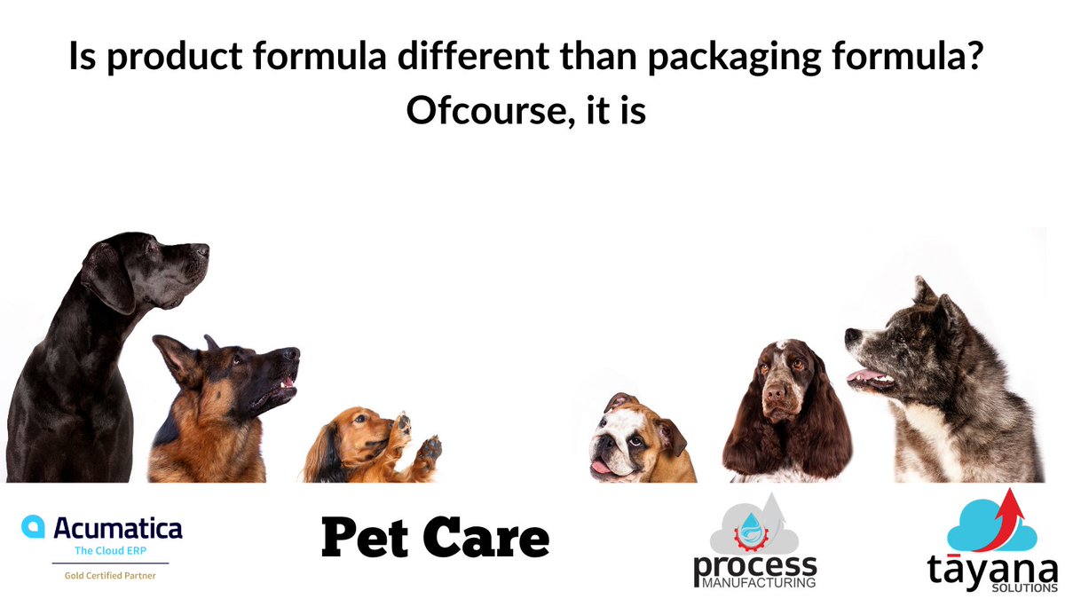 TayanaSolutions's tweet photo. Is product formula different than packaging formula ? Of course, it is
#packagingformula #productformula #petcare #clouderp #acumatica https://t.co/z7nsZzuBQ6