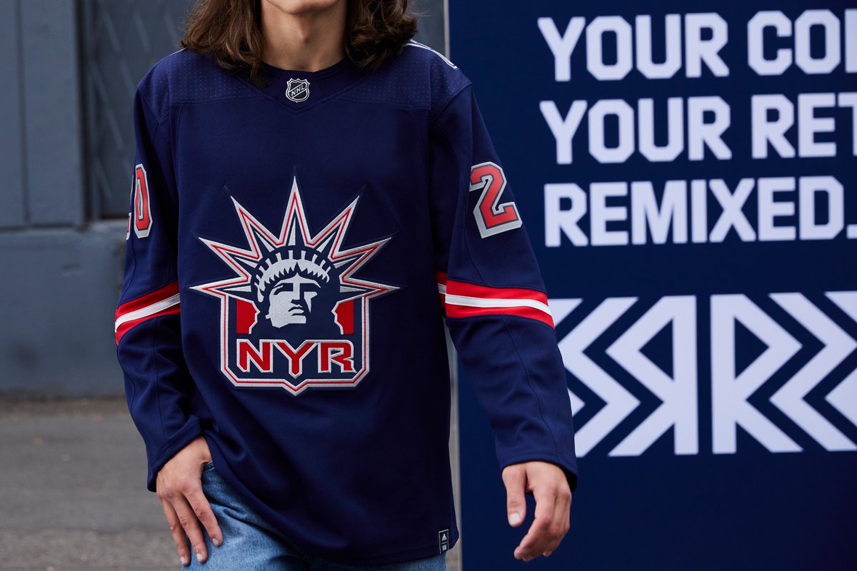 NYRangers's tweet photo. Liberty jerseys. 

That's it. That's the tweet. https://t.co/gnha1vP066