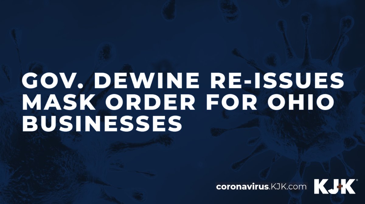 KJK_Law's tweet photo. With a recent surge in #COVID cases, Governor Dewine has reissued the state’s mask order for all #Ohio businesses, with added provisions. @KJK_Law attorneys Kirsten Mooney and Rob Gilmore explain. https://t.co/t3Un6AcxyM https://t.co/8VW4fLV9lk