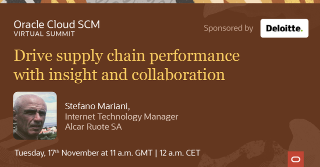 KimmoKarppi's tweet photo. Tomorrows agenda not set yet? Discover how Alcar Route enhanced #manufacturing through IoT. Register now for @Oracle SCM Summit on Nov 17 to learn how to prepare #supplychain for any global change. https://t.co/cUpLy90H2j https://t.co/7Ie4KXX43w