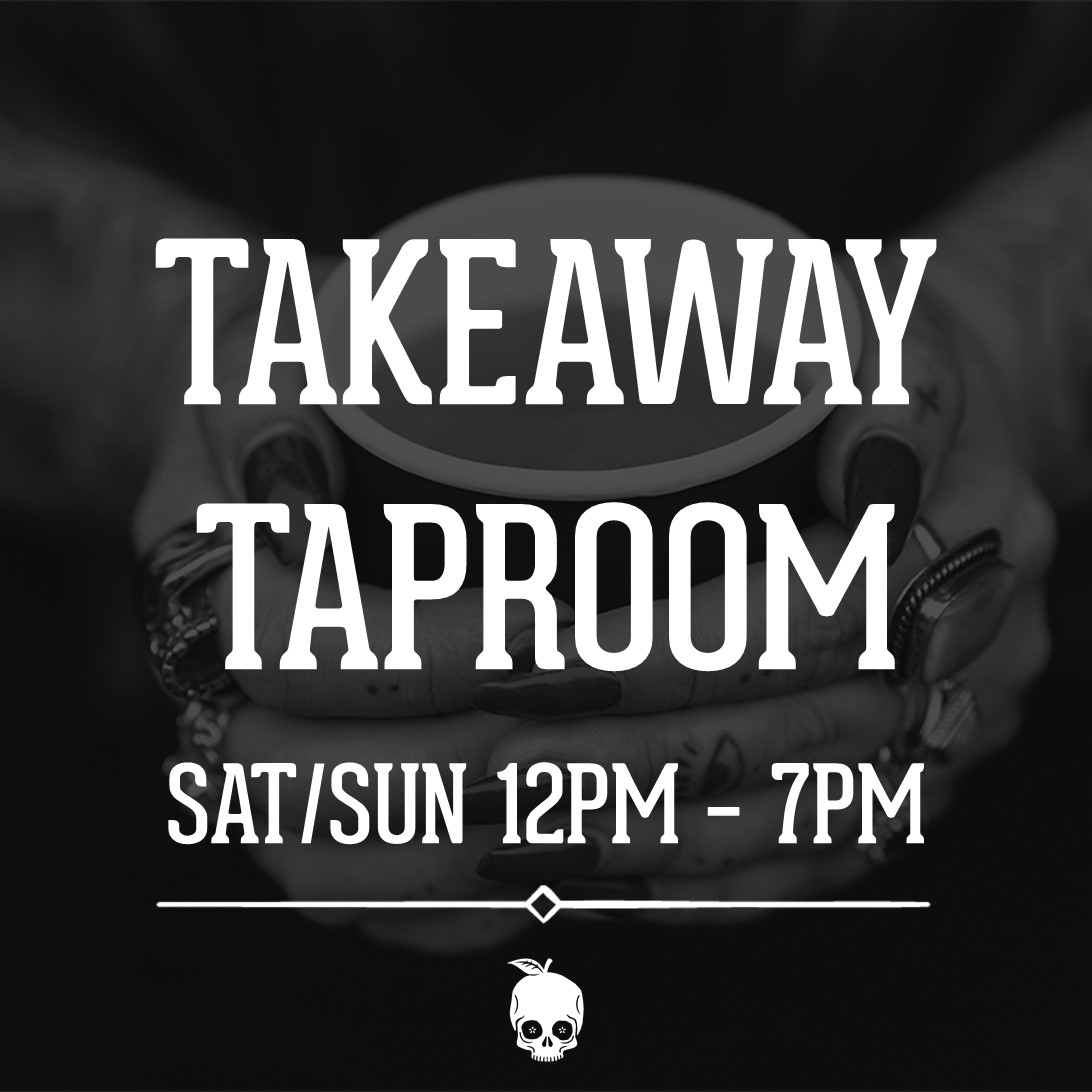 That's right, Takeaway Taproom is coming this weekend. Get some delicious delights and stock up your fridge 🤘🍏💀