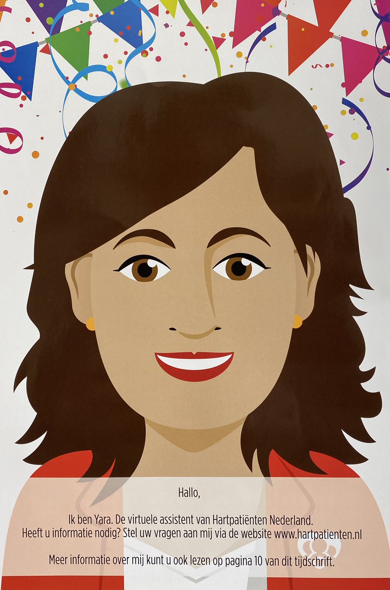 #StichtingHartpatientenNederland heeft er een digitale collega bij 💪🏻! Maak kennis met Yara, de virtuele assistent. 

Yara geeft hartpatiënten veel relevante informatie en biedt donateurs de mogelijkheid om eenvoudig specialistische vragen te stellen aan de medewerkers.