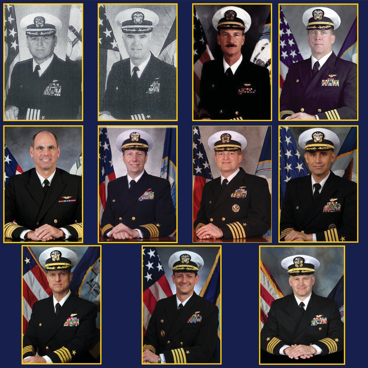 stennis74's tweet photo. 23 days to go until our birthday! Take at look at our Commanding Officers over the past 25 years! #25DaysofStennis #Day23 #LookAhead #SetTheStandard https://t.co/kGl5HkRqxo