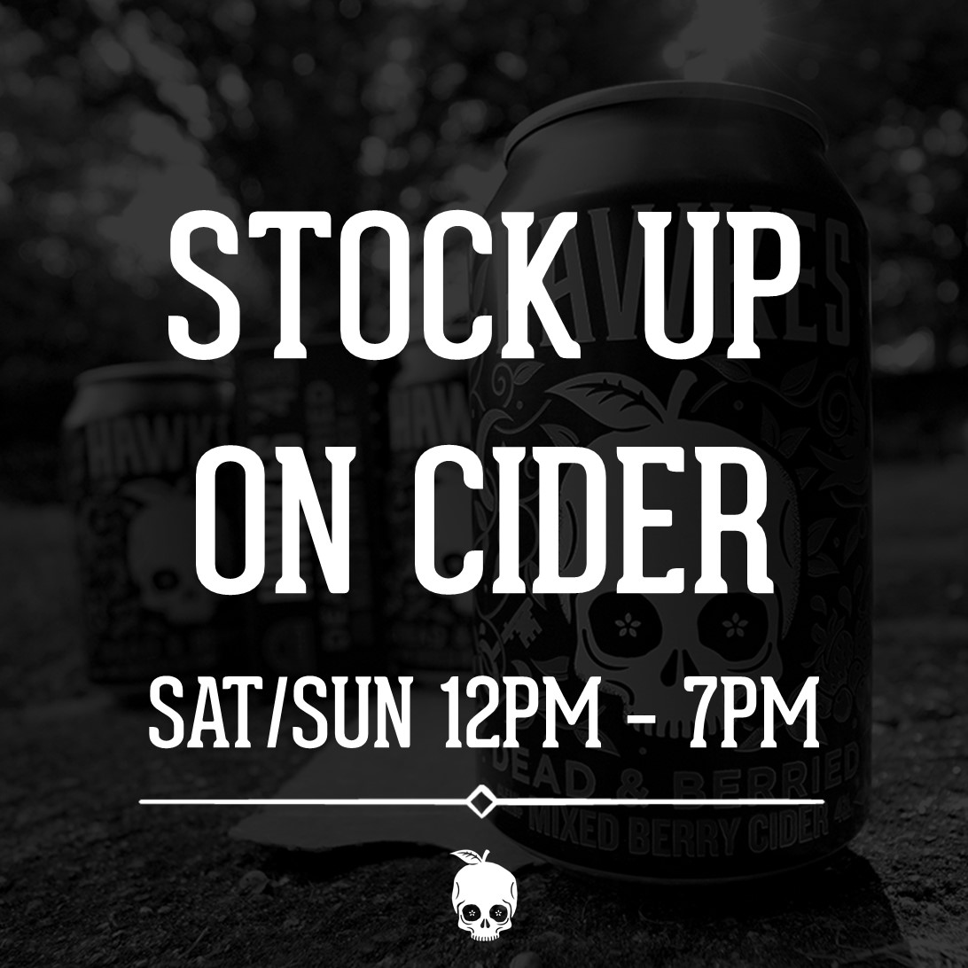 Stock, lock and roll this weekend. Grab your cider stash and keep stocked up for the rest of the lockdown. 12-7pm today 💪