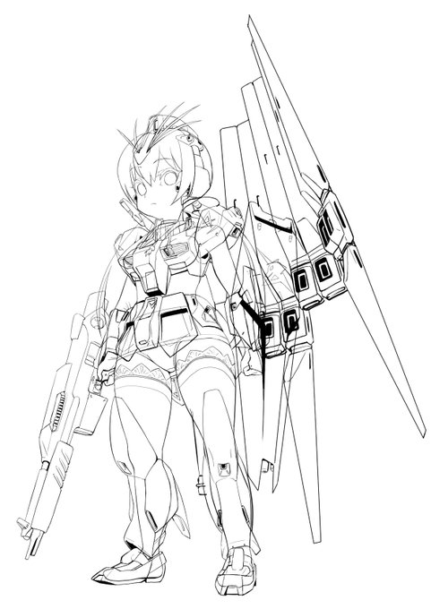 #皆さん線画と塗った後を見せてください 