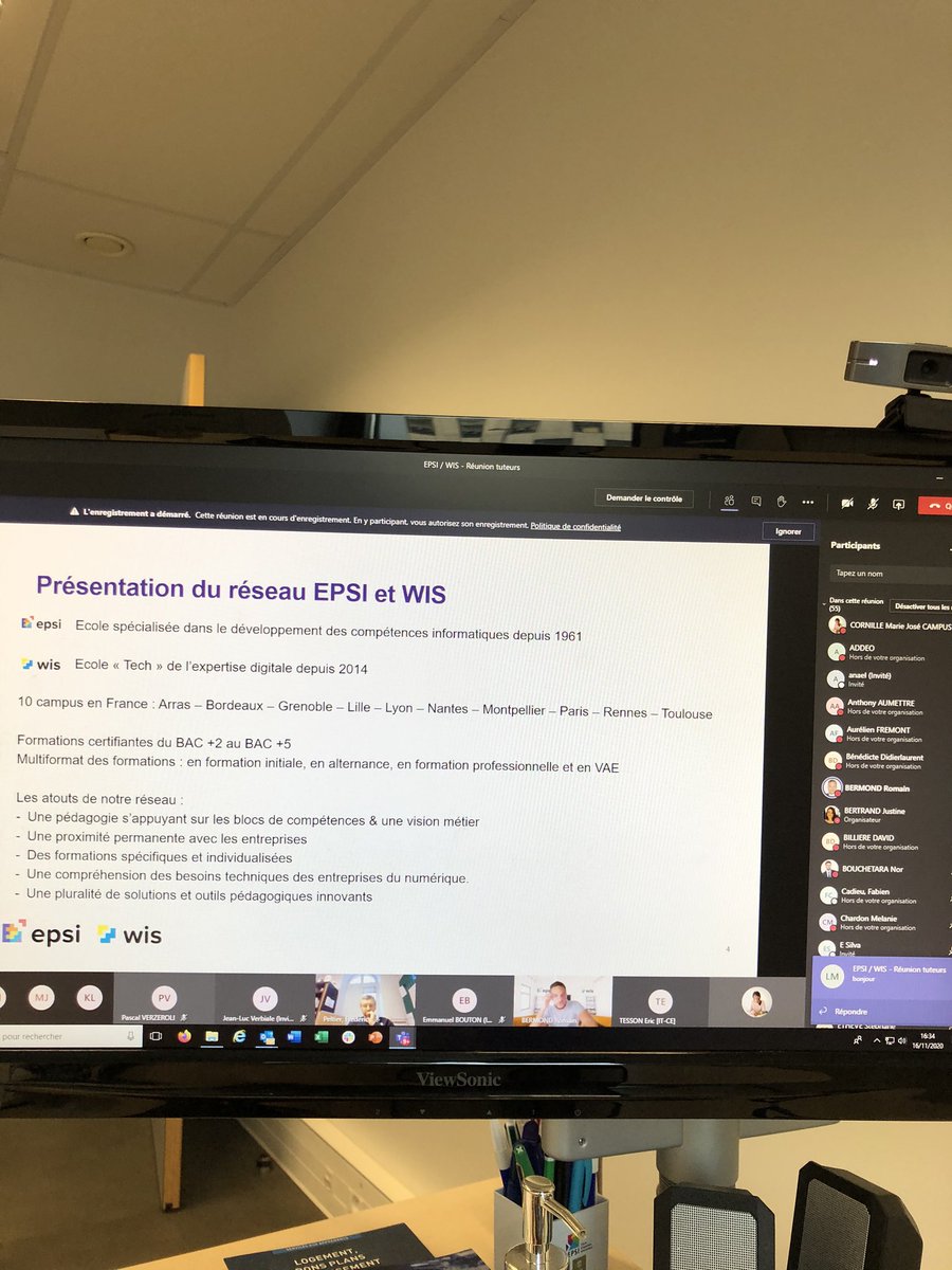 mjcornille's tweet photo. Réunion Tuteurs pour nos apprenants en contrats d’alternance, plus de 60 tuteurs connectés pour suivre cette présentation Merci pour votre implication #formation #suivi @EPSI_Ecoles https://t.co/RId7BIDttq