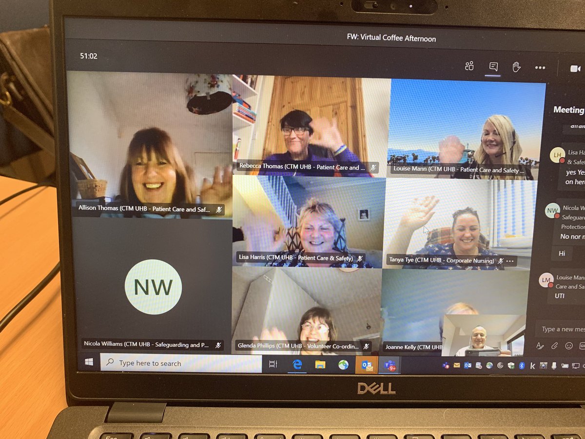 NurseGregDix's tweet photo. Lots of my central team are home working, so we’ve introduced a regular informal ‘virtual coffee & catch up session’ so important during these times. @CwmTafMorgannwg #OurCTM https://t.co/3vhWqZgb81