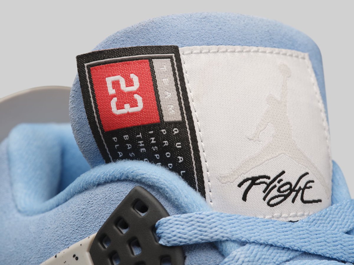 saint's tweet photo. Official Images: Air Jordan 4 "University Blue" https://t.co/IDPat1eEeh