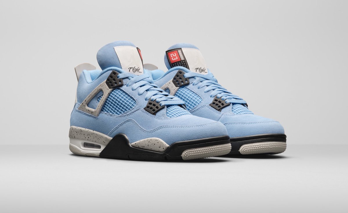 saint's tweet photo. Official Images: Air Jordan 4 "University Blue" https://t.co/IDPat1eEeh