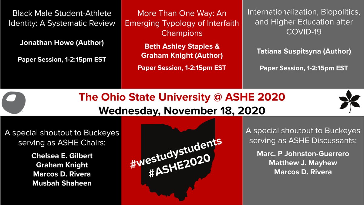 CoILImpact's tweet photo. #ASHE2020 is officially here! Good luck to all of our incredible #buckeye scholars who are participating!! Check out the incredible sessions happening tomorrow and feel free to share your thoughts via #westudystudents on any insights you learn! https://t.co/hL1kyWCCmN