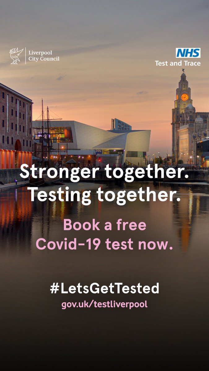 MYARAISETeam's tweet photo. People with no #Covid19 symptoms can now walk up to any #MassTesting pilot site without booking an appointment. Open 7am - 7pm.
More information: https://t.co/gpTosFi2VQ
#LetsGetTested #Doitforliverpool https://t.co/0hVt8jJdEv
