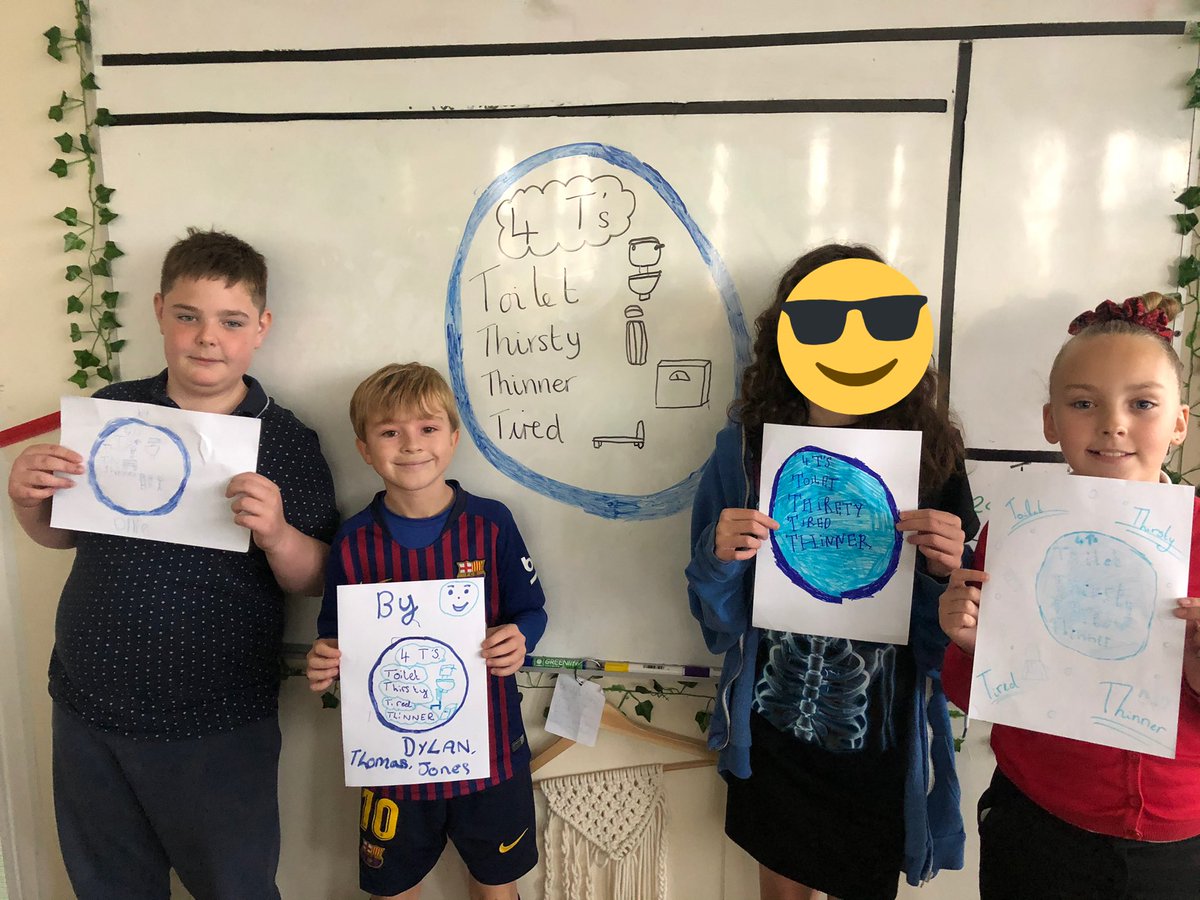 TheFederation1's tweet photo. In our Federation the children have been tasked with the mission to teach their families the signs of Diabetes. Toilet, Thirsty, Tired, Thinner #DiabetesAwarenessMonth #CEPY6 💙 https://t.co/QpHIKSgg4t