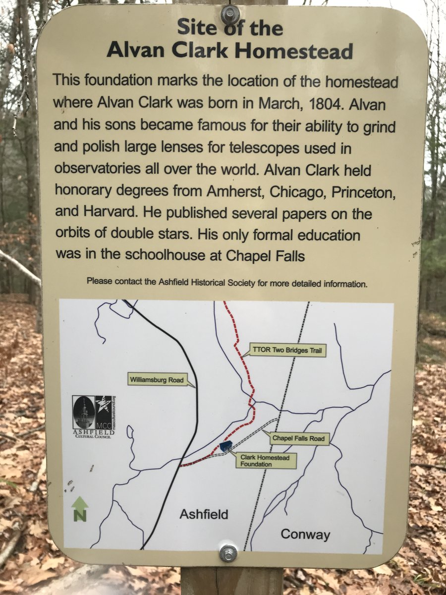 Why is this all of special interest? Because Alvan Clark was a famous telescope mirror maker! Born and raised, and began to work, out here in the hills 200 years ago.