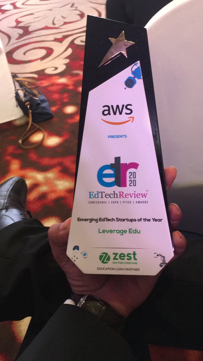 Attended a highlighting formal event with  @digvijaygagneja &  @Akshay001 at the  @etr_in reminded me of desk jobs at  @ASMEVIT  @ASMEdotorg  @ecotitans ofcourse!  @leverageedu also won the ETR Emerging Ed-tech startup of the year award this year.