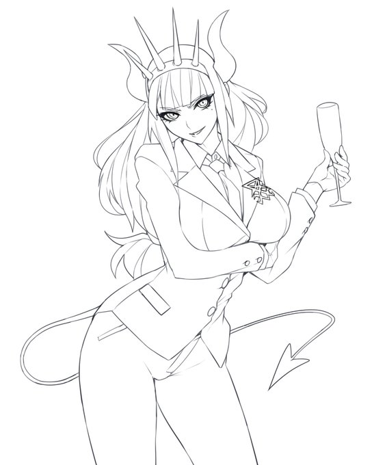 #皆さん線画と塗った後を見せてください 