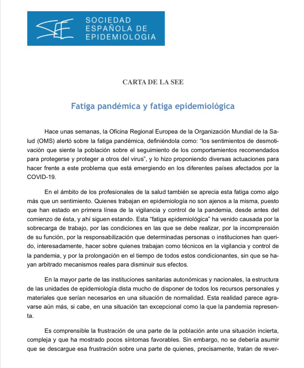 seepidemiologia's tweet photo. 🗣️Desde @seepidemiologia hacemos un llamamiento a la reflexión sobre la función de los epidemiólogos como técnicos o portavoces técnicos en las administraciones. "No es aceptable que se les responsabilice de las decisiones de quien gobierna".

📨Carta: https://t.co/nqAbBeyxXE https://t.co/DdQUWAiilB
