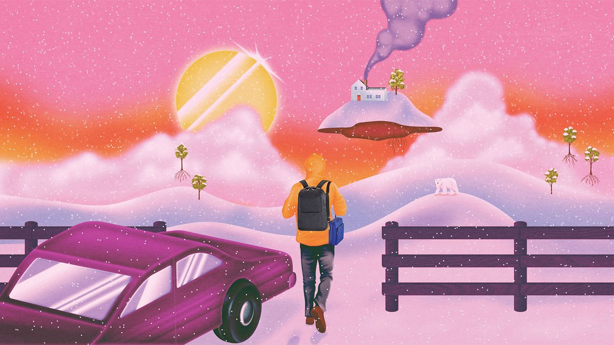 nudd's tweet photo. Really digging the @EdSunspot illustrations in @away's new campaign—surreal imagery for a surreal holiday travel season. https://t.co/MzfZAG6lEX https://t.co/aRv1r9lVMl