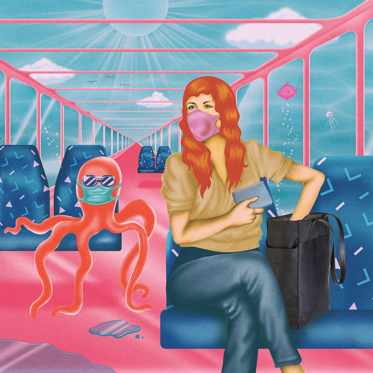 nudd's tweet photo. Really digging the @EdSunspot illustrations in @away's new campaign—surreal imagery for a surreal holiday travel season. https://t.co/MzfZAG6lEX https://t.co/aRv1r9lVMl
