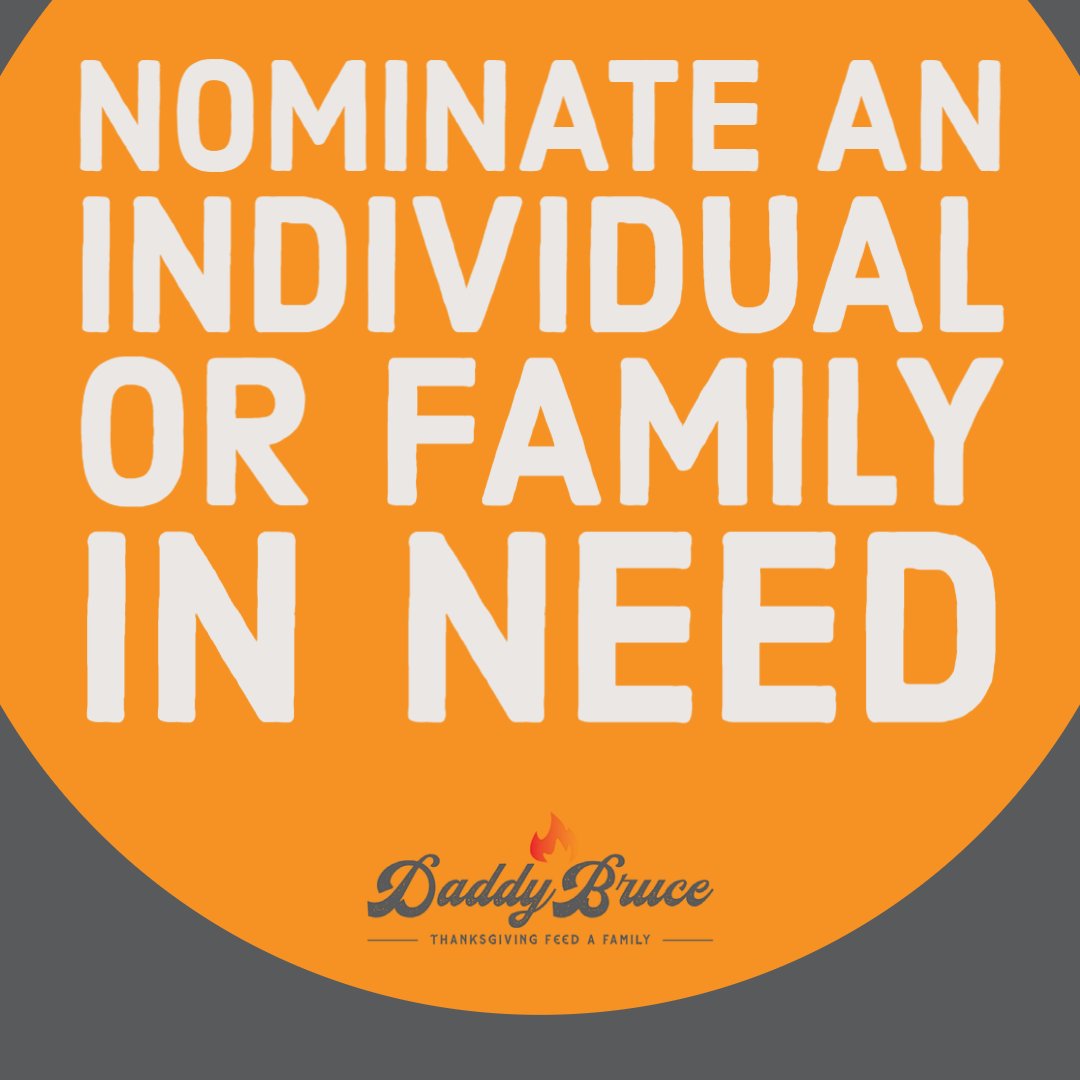 Nominations are being accepted for families or individuals who are struggling and can use a meal for Thanksgiving. Click on the following link and nominate someone today! . hubs.ly/H0zY5Q_0 . #DaddyBruce #FeedingFamilies #EachBoxFeeds8 #Thanksgiving #HelpingOthers