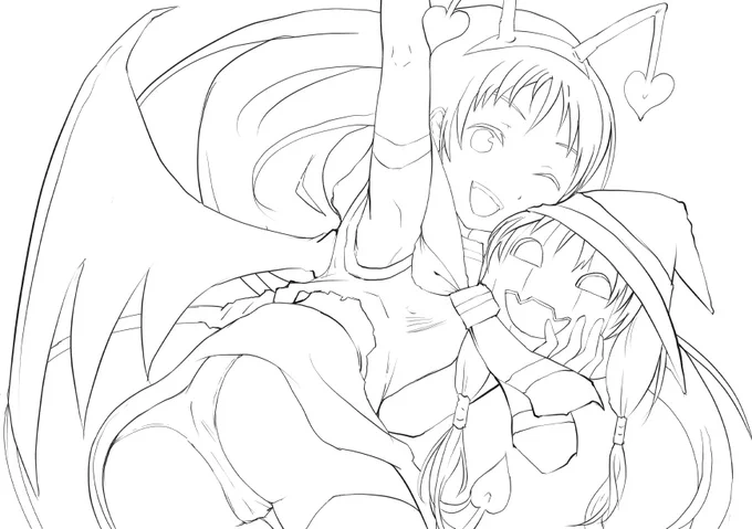 #皆さん線画と塗った後を見せてください 
うまくなりたい 