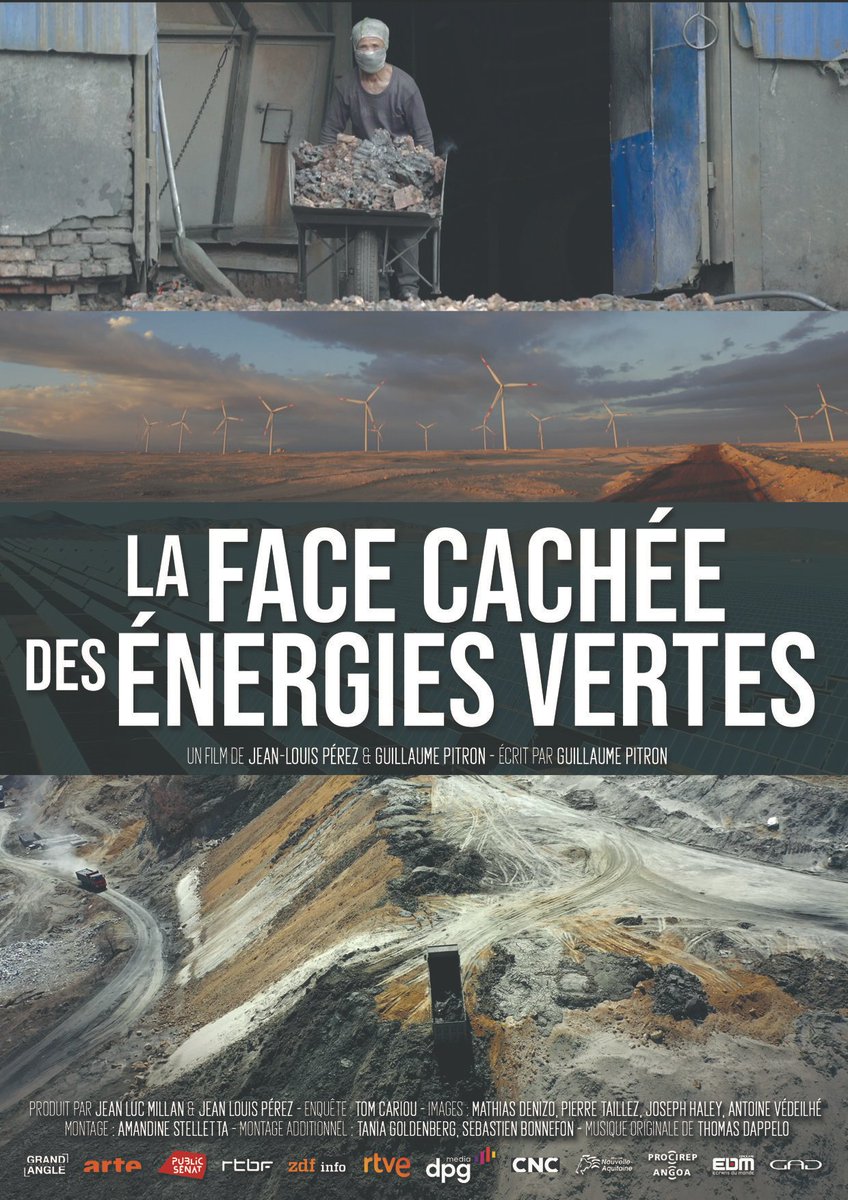 GuillaumePitron's tweet photo. Le 24/11 diffusion sur Arte à 20h50 de La face cachée des énergies vertes, un doc co-réalisé avec Jean Louis Pérez, produit par JL Millan et JL Pérez  (Grand angle Productions), inspiré du livre La guerre des métaux rares avec de nouvelles révélations à la clé. A vos postes! https://t.co/TU9WFufKIM