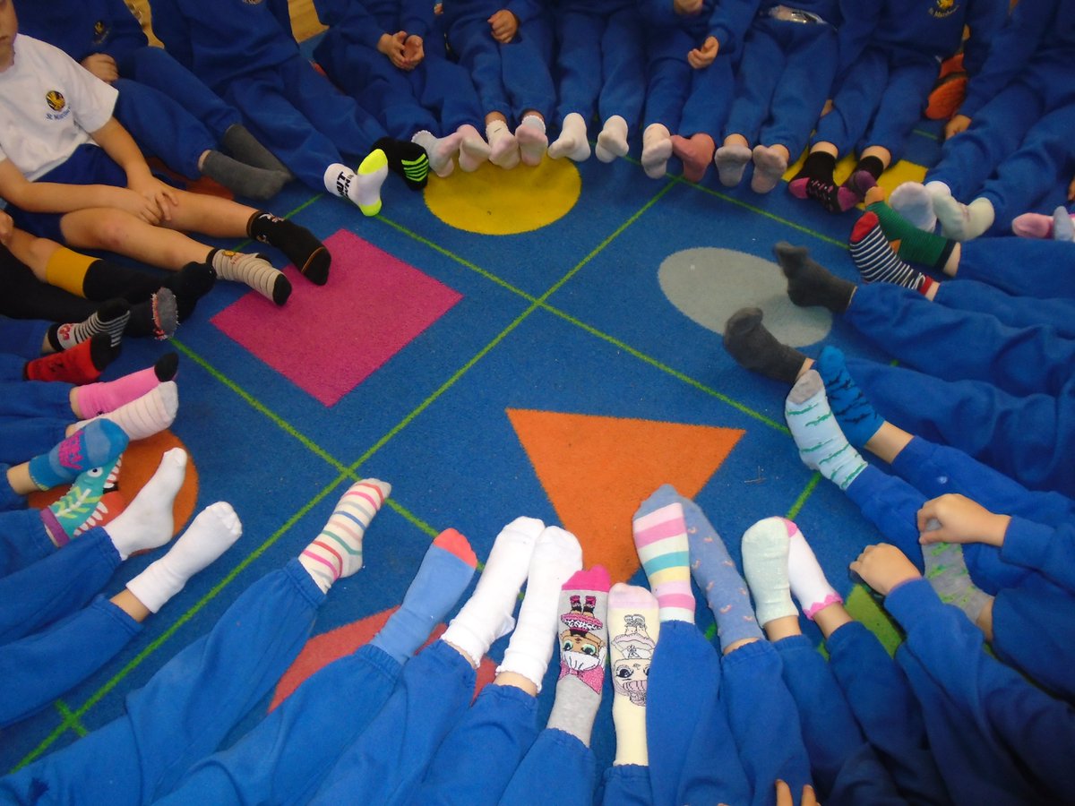 StMatthewsSch's tweet photo. St Matthew's Odd Socks Day to celebrate that everyone is different and everyone is equal. We are united against bullying and know that it is good to be different. https://t.co/PHnORvSYhV