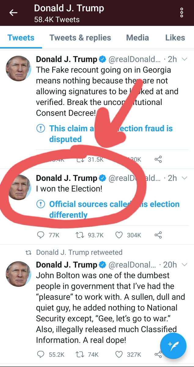 MudTew's tweet photo. From @realDonaldTrump to @realDenialTrump in 13 days. https://t.co/fK1KQTPD9B
