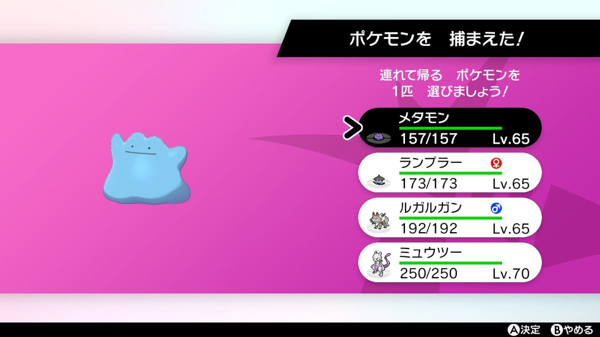 Tomo San ポケモン剣盾 Nintendoswitch やっぱり色違いメタモンは可愛い ずっと愛でていたいのに 夢特性のかわりもので すぐに変身するところもまた可愛い