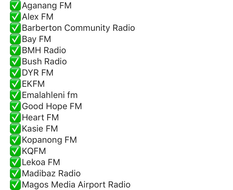 weplug_music's tweet photo. Shoutout to all the below radio stations that have jumped on #GetRacks by @Boskasie_ featuring @YoungstaCpt! We love hearing this banger on radio.
#RadioSampling #WePlugMusic #MusicServicesAfrica https://t.co/GiWEXKMKMP
