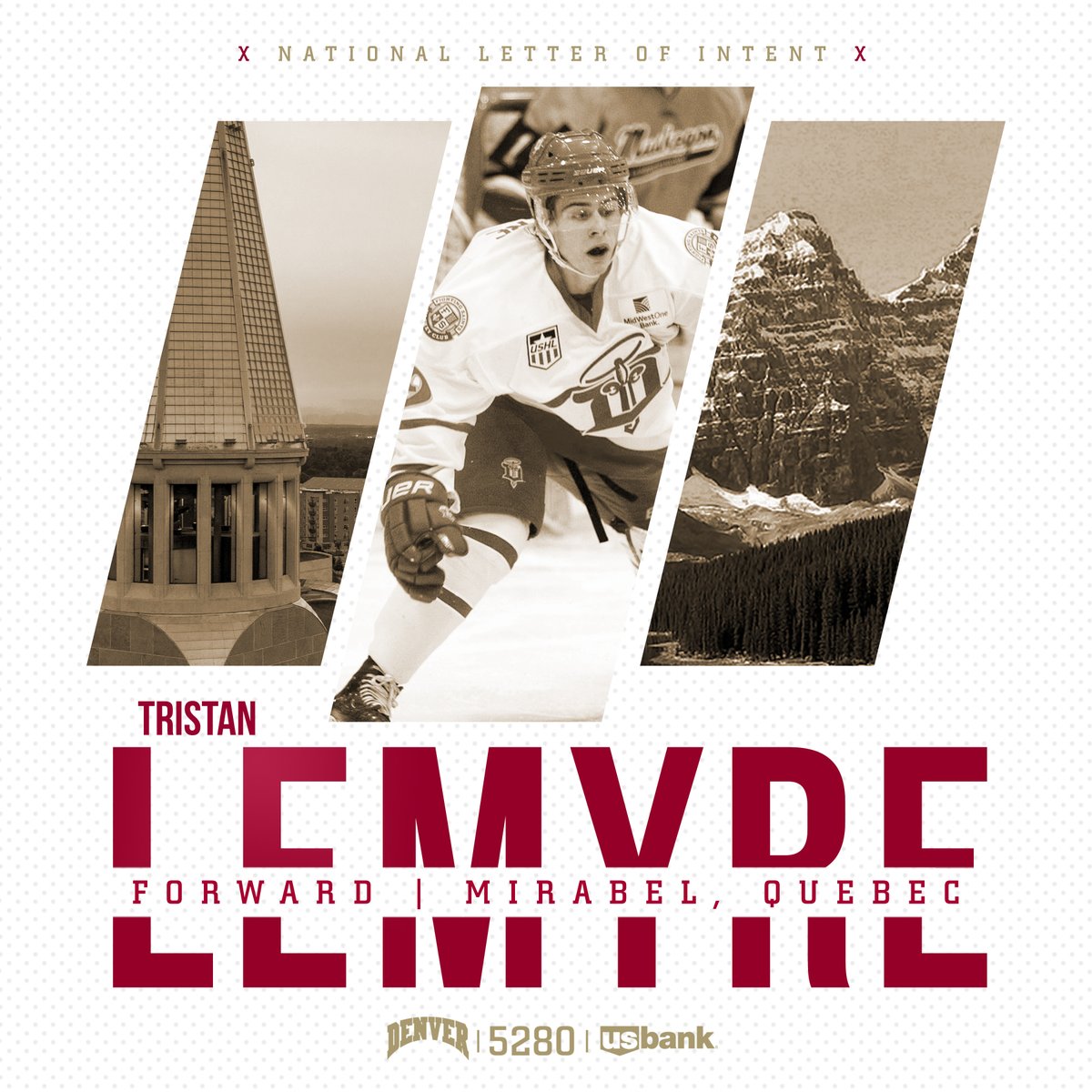DU_Hockey's tweet photo. Tristan Lemyre is a Pioneer! ✍️

Lemyre had 62 points in 44 games for the Flin Flon Bombers (SJHL) last season. The 2020 SJHL Rookie of the Year currently plays for the Dubuque Fighting Saints (USHL) #PioneerTogether https://t.co/4VwjG93ZVj