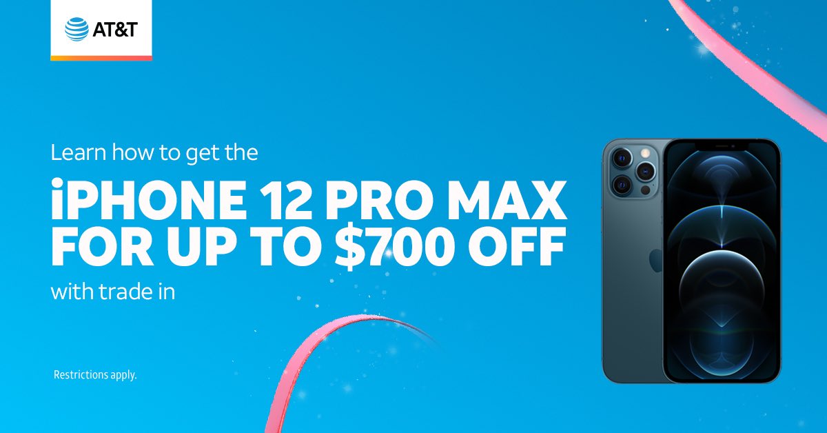 CiceroATT's tweet photo. It’s the greatest time of year - to upgrade your phone! Both new and existing customers get our best deals. Visit 2938 s Cicero Ave to learn how to save up to $700 off the iPhone 12 Pro Max when you trade in your phone. @TownofCicero @TOCPolice @Chicago_Police #5Gfast #iPhone12 https://t.co/KqfHObxWaP