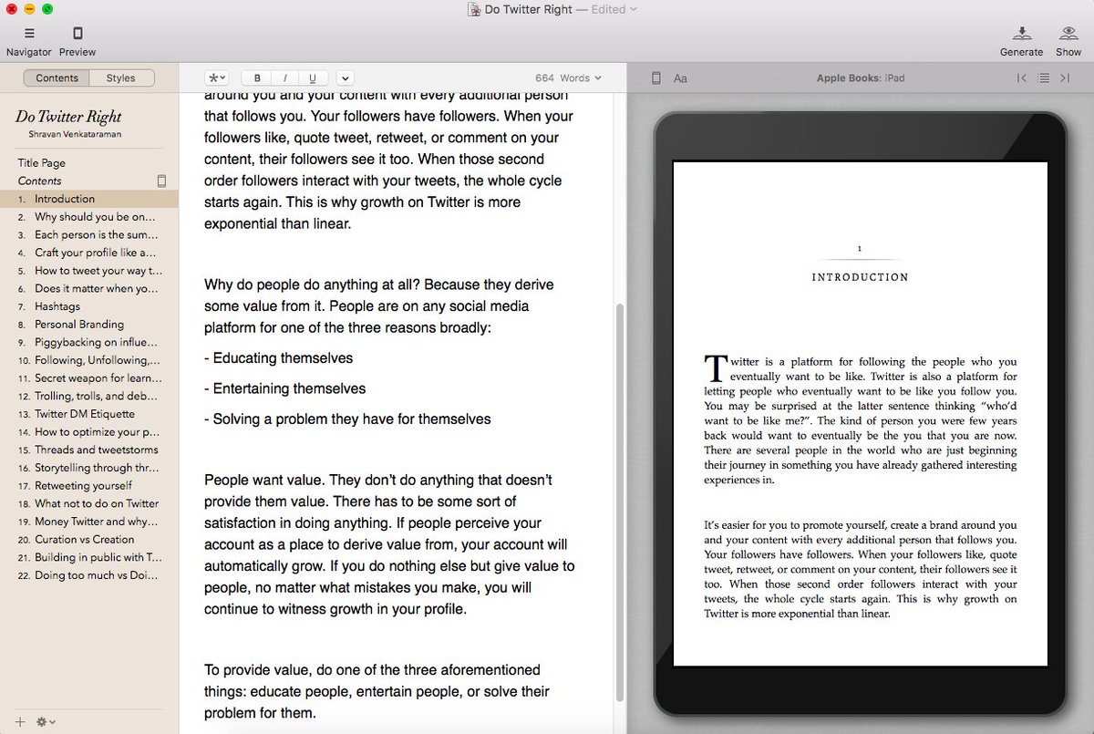 4. Vellum - it's what I am trying out currently for something I am working on. This tool lets you put all your content for the book and it will show you in real time what your ebook will look like in the preview window. Lots of customisations available.