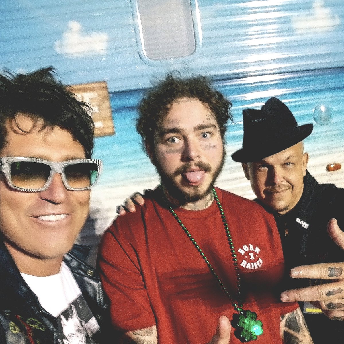 Thomas_Slopez's tweet photo. Me and my buddy Kirk Pre-COVID-19 times backstage in Phoenix with @PostMalone #PostMalone #sloperecords https://t.co/P2RqeYnNeW
