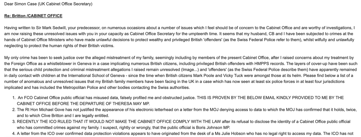 SUSANBR47706704's tweet image. @simon_case any response from @cabinetofficeuk to at least twenty-five allegations of apparent retribution for raising concerns about @FCDOGovUK - including when @BorisJohnson was Foreign Secretary? #Case6506051 #privilegedimpunity