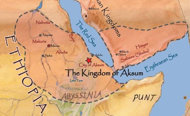 The Aksumite Empire___a trading empire centered in today Ethiopia, Eritrea, Djibouti, Somalia, Yemen and Somaliland. It existed approximately 400BCE -10 CentAD, growing from the Iron Age proto-Aksumite period c. fourth century BC to achieve prominence by the first century AD.