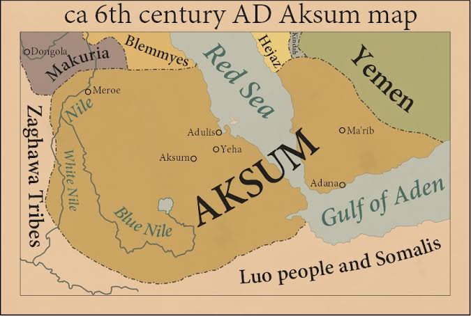 The Aksumite Empire___a trading empire centered in today Ethiopia, Eritrea, Djibouti, Somalia, Yemen and Somaliland. It existed approximately 400BCE -10 CentAD, growing from the Iron Age proto-Aksumite period c. fourth century BC to achieve prominence by the first century AD.